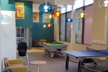Astor House Sky Lounge with its bespoke fittings from lights to tables, including a pool table and table tennis