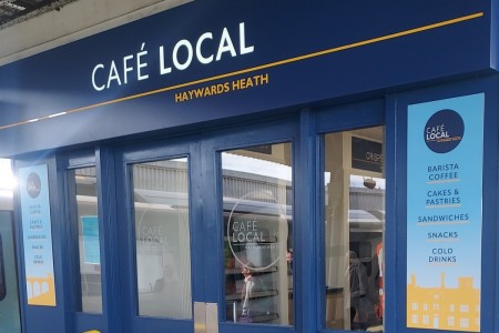 Café Local, Shopfront, Train Station, Coffee Shop, Cafe, Ramp,  Signage