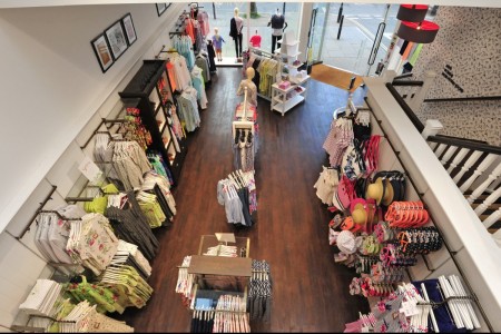 Joules, Cheltenham - view from upper floor showing bespoke hardwood designs