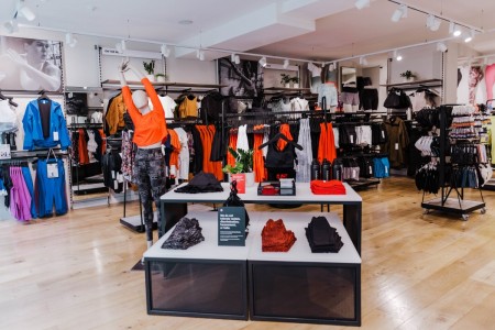 Interior stand of lululemon shop