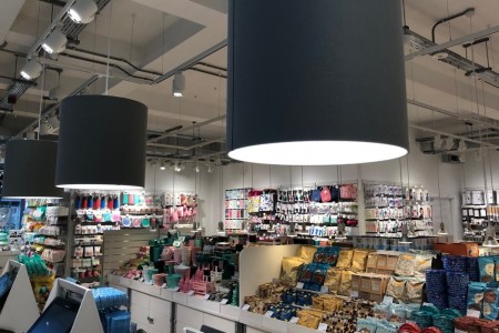 Flying Tiger, Old Spitalfields Market - interior with lightshades