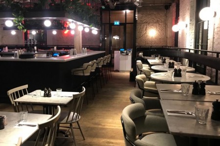Grind, London Bridge,  riverside cocktail bar and all-day restaurant, Interior Fit-out, Bar, Seating, Lighting