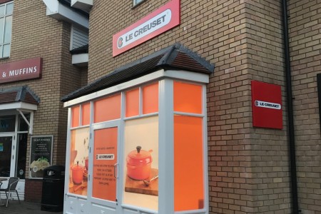 Le Creuset, Freeport, Braintree - bespoke wooden display units
