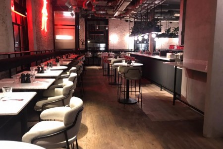 Grind, London Bridge,  riverside cocktail bar and all-day restaurant, Interior Fit-out, Bar, Seating, Lighting