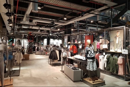 Interior of Adidas shop with bespoke fitting