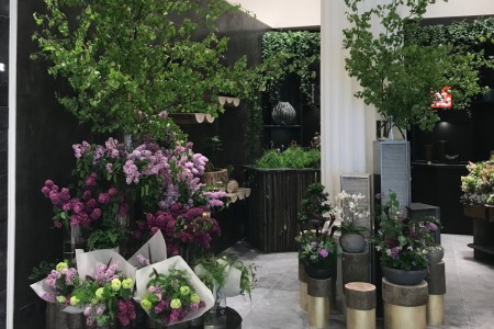 Aoyoma Flower Market's beautiful installation in Selfridges, London, with bespoke shopfitting service from Oakwoods