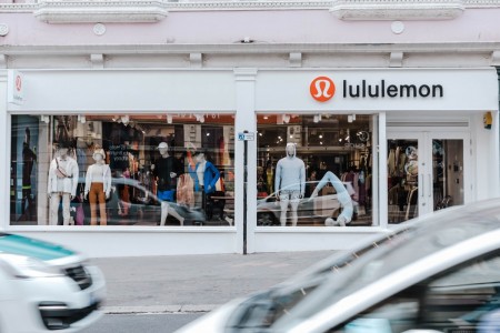 Lululemon shop front with blurred cars
