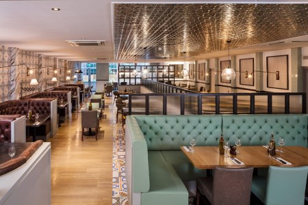 Wildwood, Crawley - green and brown boot seating 