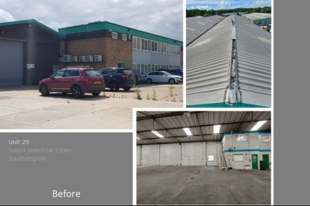 Unit 29 & 30 Solent Industrial Estate, Hedge End, Refurb & Build, Flooring, Roofing, Cladding, Rip-out
