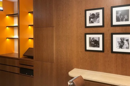 Aqua Di Parma bespoke joinery and built-in shelving