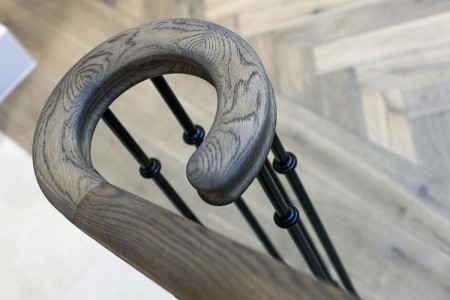 The White Company, Norwich - The White Company, Norwich - curved ending of handrail close up