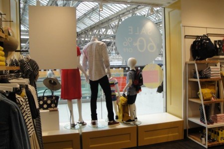 Joules, Waterloo Station - shop window from inside