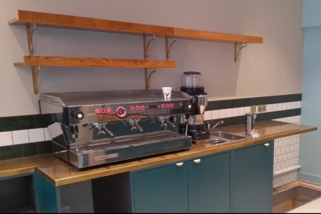 Coffee machine on counter top