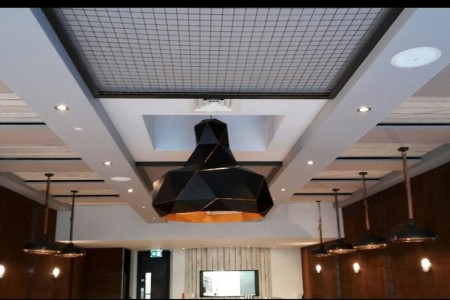Prezzo, Epsom - close up of geometric style lampshade