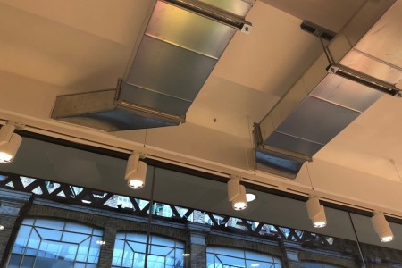 Flying Tiger, Old Spitalfields Market - ceiling with bespoke fittings