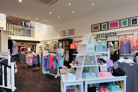 Joules, Cheltenham - wooden floor, bespoke fittings